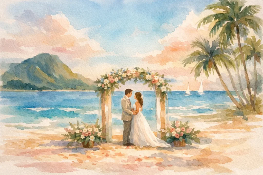 Personalized Beach Wedding Ceremony in Oahu